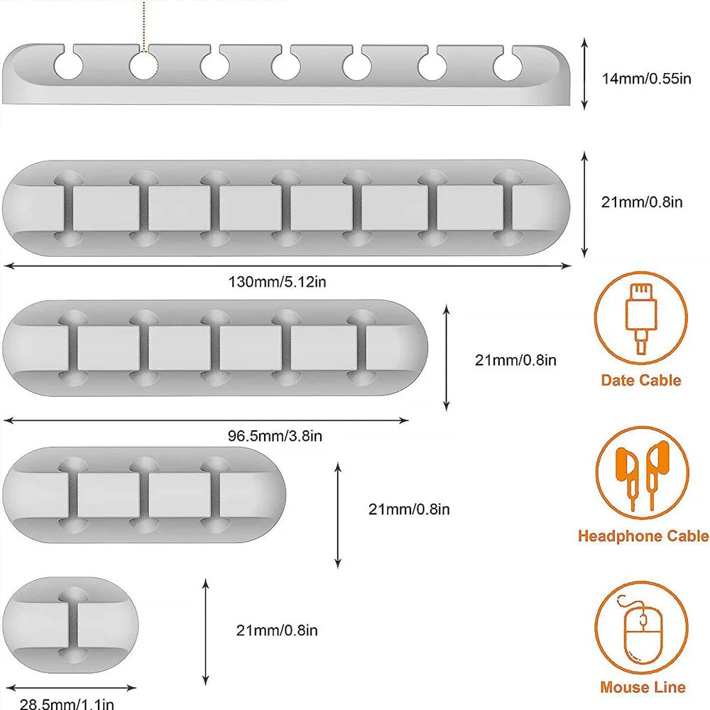 Adhesive Cable Clips — Desk & Bedside Wire Organiser