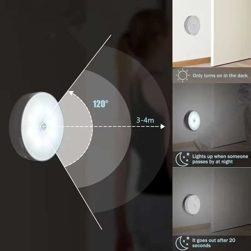 Wireless Motion Sensor Night Light — Rechargeable, Wire-Free & Auto Off