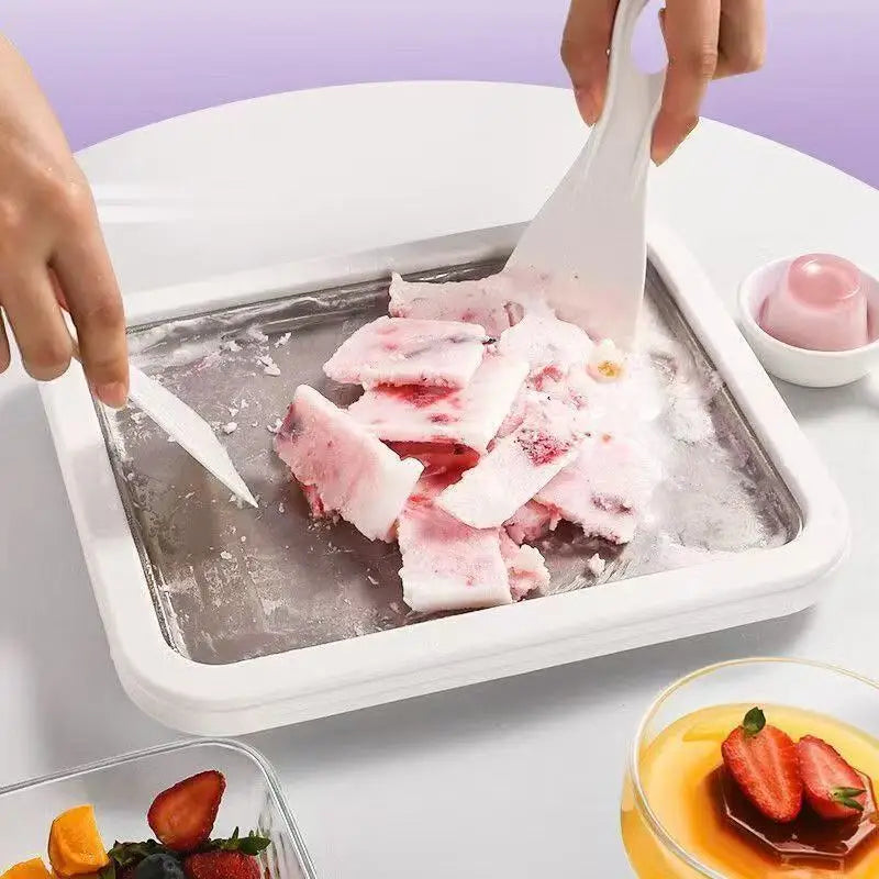 ModWellLiving Rolled Ice Cream Maker Pan — Aluminium Freeze Pan for DIY Ice Cream Rolls & Frozen Yogurt, 22.5cm