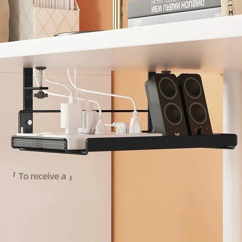 Under Desk Cable Management Tray – No Drill Steel Wire Organiser Rack