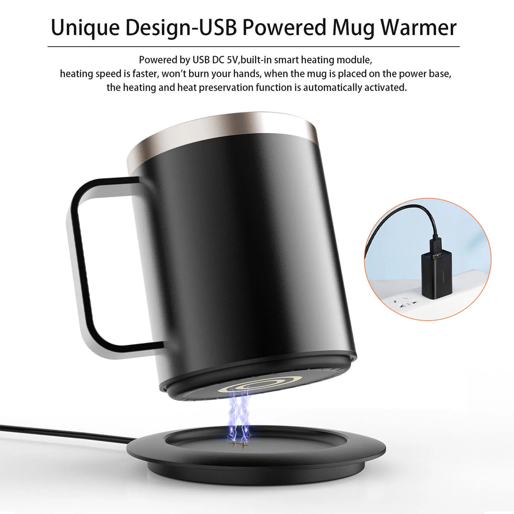 Smart Self-Heating Coffee Mug — USB Temperature Control Desk Mug, 350ml