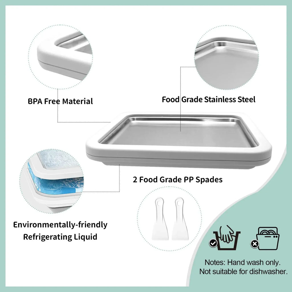 ModWellLiving Rolled Ice Cream Maker Pan — Aluminium Freeze Pan for DIY Ice Cream Rolls & Frozen Yogurt, 22.5cm