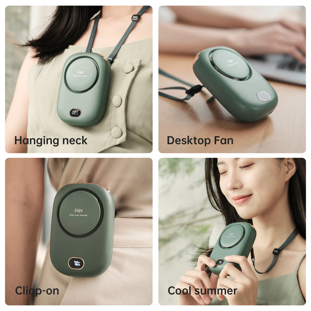 Portable Neck Fan — Hands-Free USB Rechargeable Cooling Fan