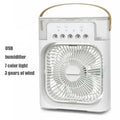 3-in-1 Desk Fan, Humidifier & Mood Light — USB Powered, Portable
