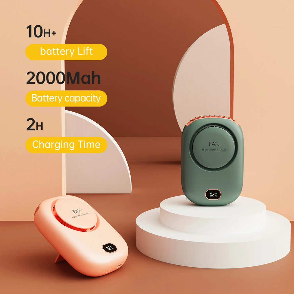 Portable Neck Fan — Hands-Free USB Rechargeable Cooling Fan