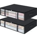 2-Pack Under Bed Storage Bags with Clear Window – Foldable Clothes & Bedding Organiser