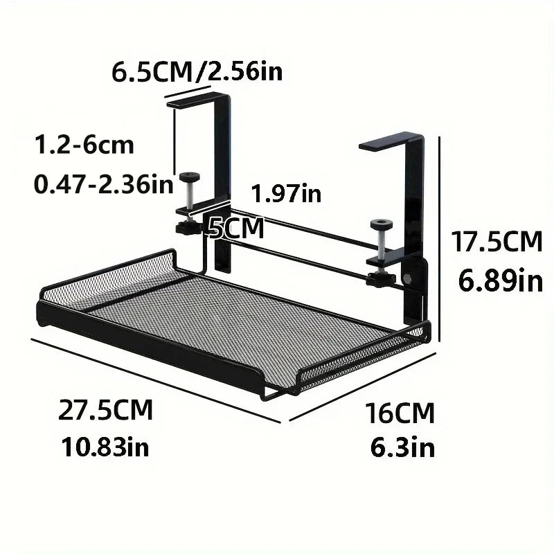 Under Desk Cable Management Tray – No Drill Steel Wire Organiser Rack
