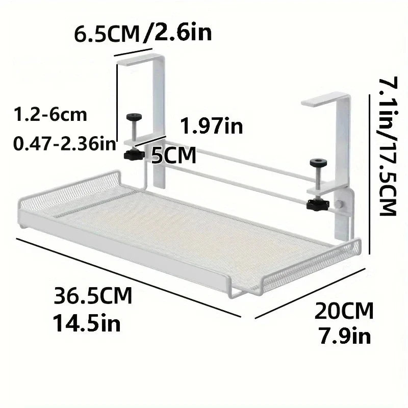 Under Desk Cable Management Tray – No Drill Steel Wire Organiser Rack
