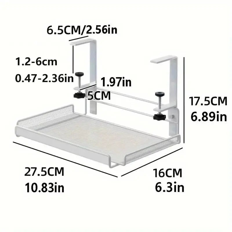 Under Desk Cable Management Tray – No Drill Steel Wire Organiser Rack