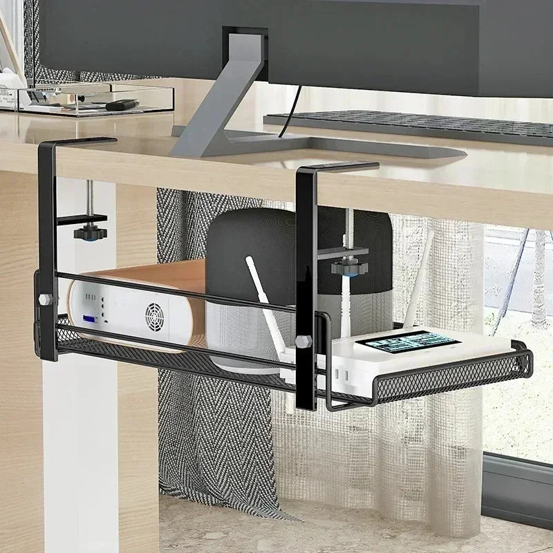 Under Desk Cable Management Tray – No Drill Steel Wire Organiser Rack