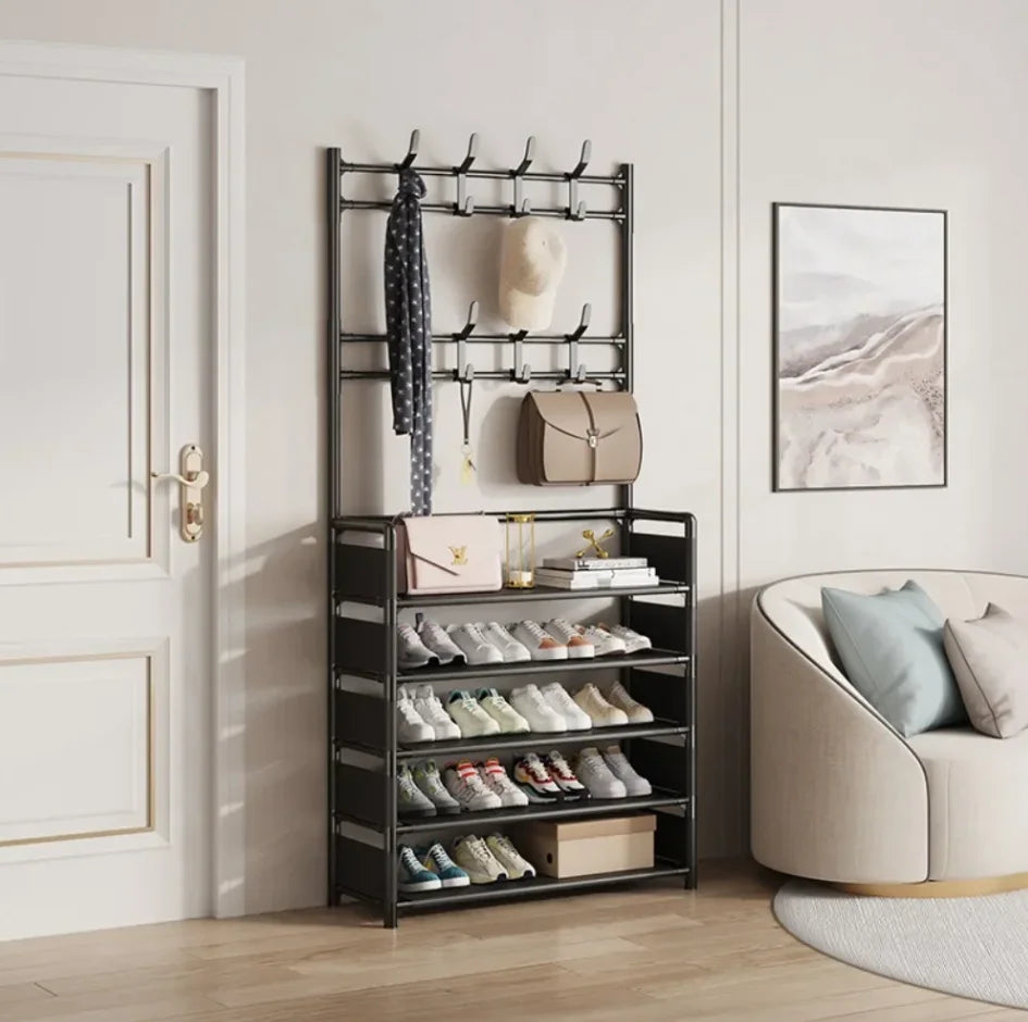 Multi-Layer Door-Mounted Shoe & Hat Rack – 4-Tier Hanging Storage Organiser (60cm)