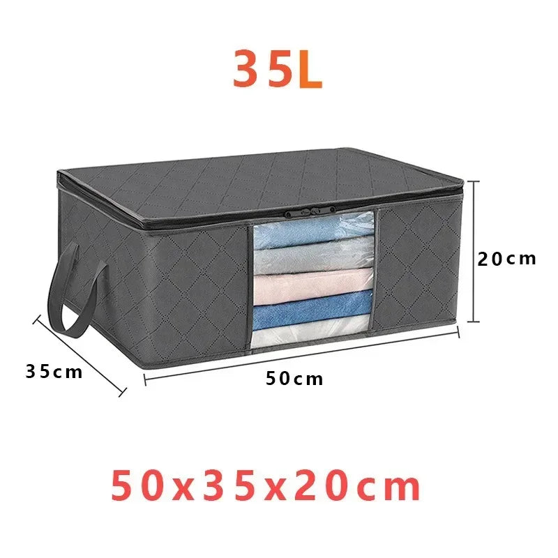 Large Capacity Foldable Wardrobe Storage Bags with Clear Window – Clothes & Bedding Organiser