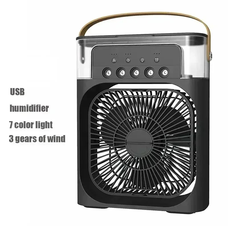 ModWellLiving 3-in-1 USB Desk Fan Humidifier & Mood Light — Portable Mini Table Fan