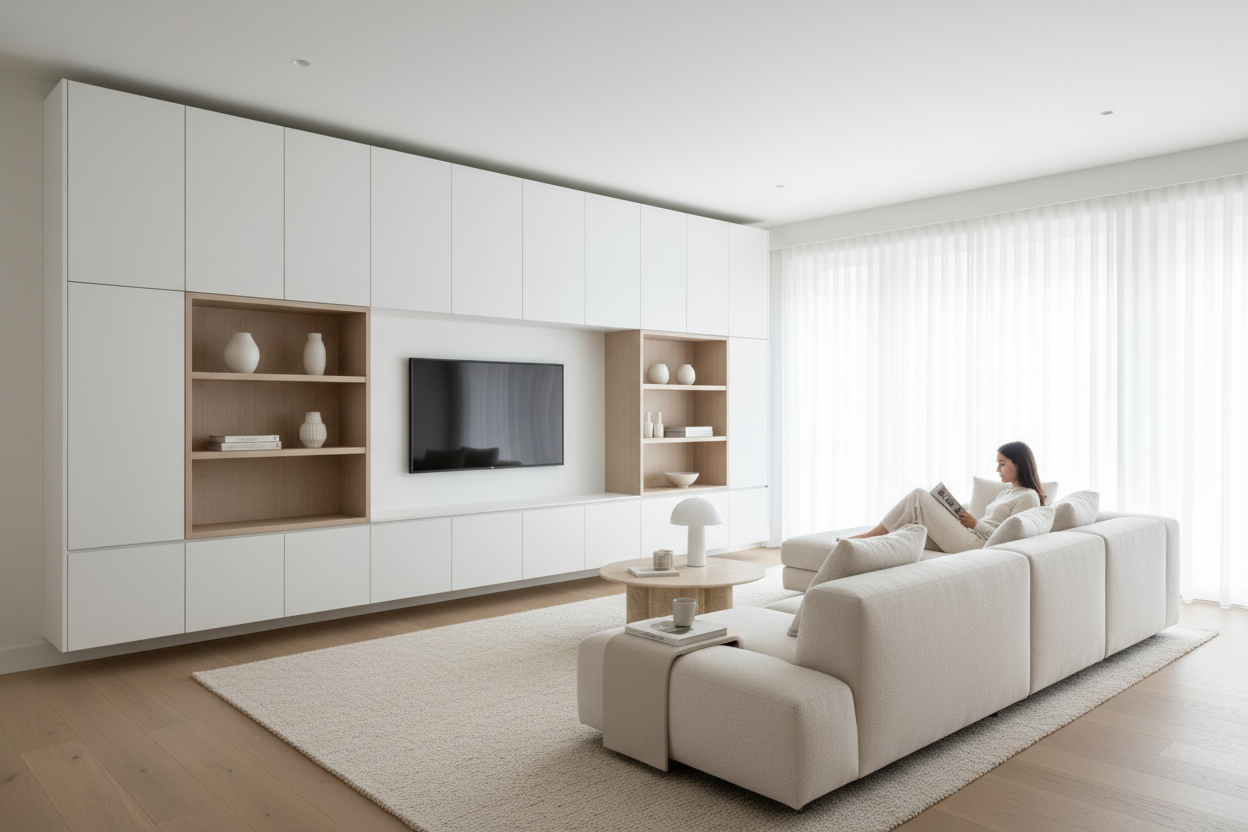 Modern living room storage